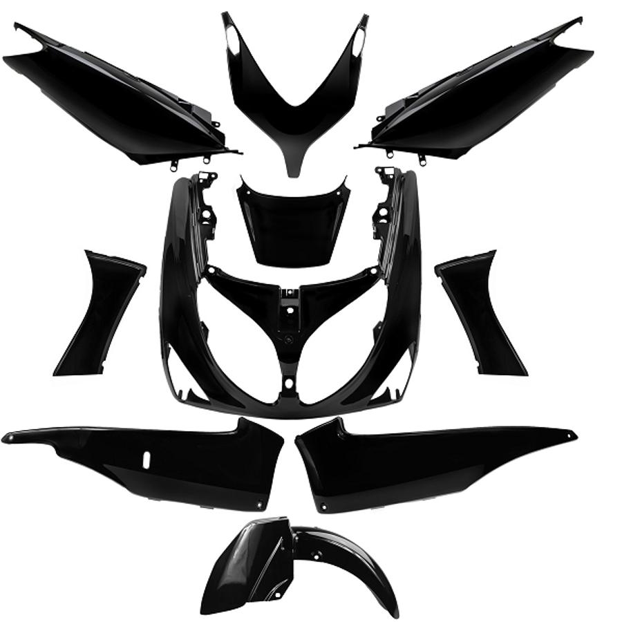 367000 KIT CARENA CARENE PER YAMAHA TMAX T-MAX 500 NERO NEUTRO GREZZO 2001 2007 3608670145426 - Foto 6